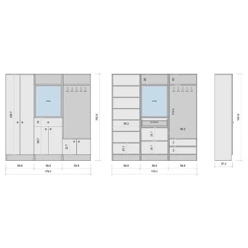 Shoe Storage Wardrobe + Coat Hanger - White Color. @HOG - Home Office Garden Online Marketplace