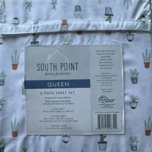 South Point Home Fashions Microfiber 6 Pcs Sheet Set- Cactus Potted Plants @HOG - Home, Office, Garden, Online Marketplace