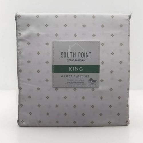 South Point Home Fashions Microfiber 6 Pcs Sheet Set- Dots Linen @HOG - Home, Office, Garden, Online Marketplace