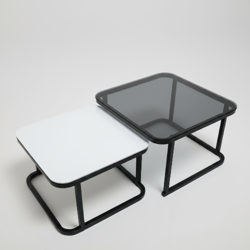 Square Nordic Wooden/Glass Top Twin Table Set @HOG - Home, Office, Garden, Online Marketplace