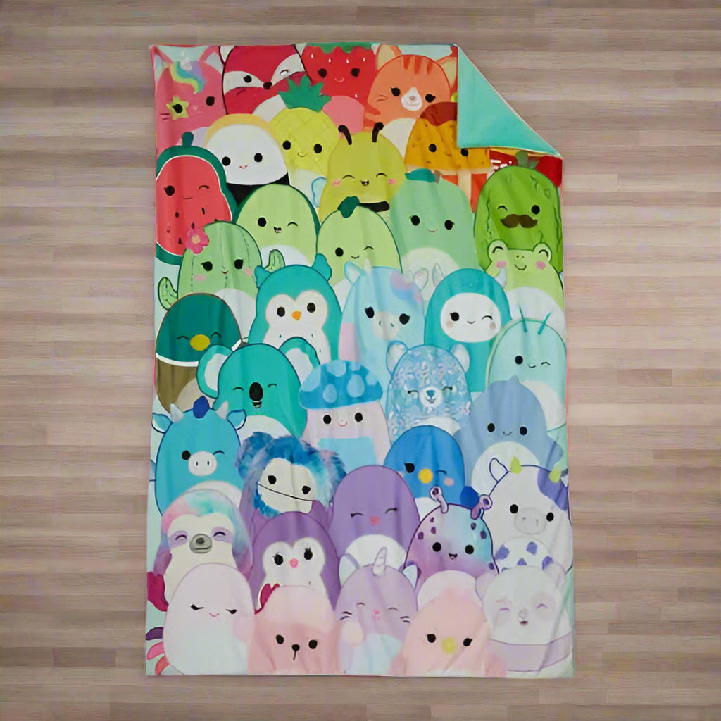 Squishmallows Snuggle Rainbow Colors Throw Blanket- 50" X 70" @ HOG
