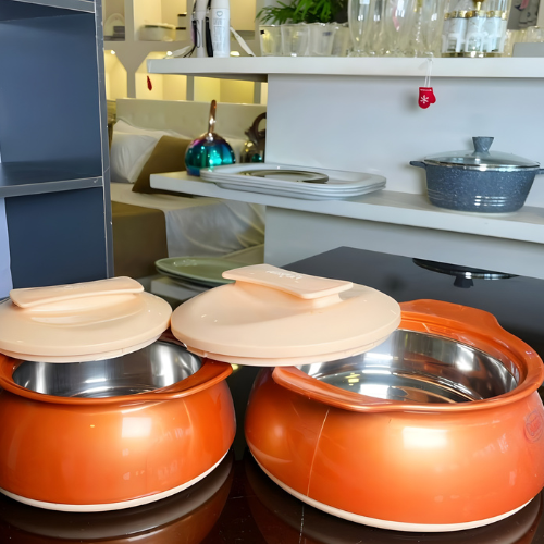 Stainless Steel Insulated Casserole Set – Orange Finish @HOG - Home, Office, Garden, Online Marketplace