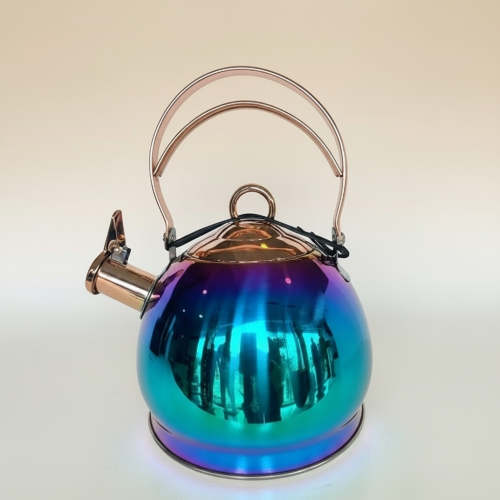 Stainless Steel Tea Kettle with Rose Gold Accents. @HOG - Home Office Garden Online Marketplace