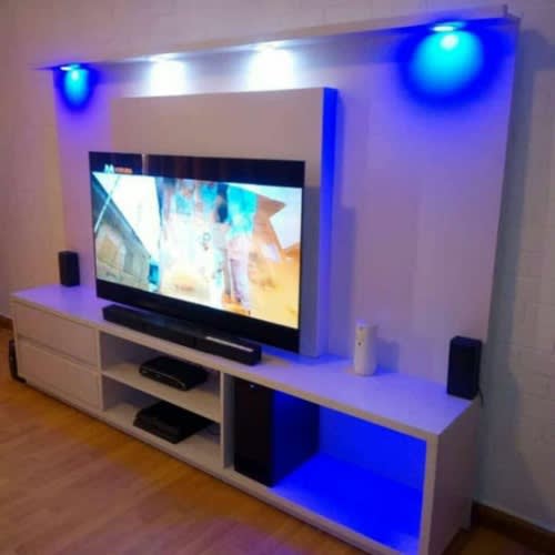 Standing Floating Entertainment Center For Tv - 70" - White @HOG - Home, Office, Garden, Online Marketplace