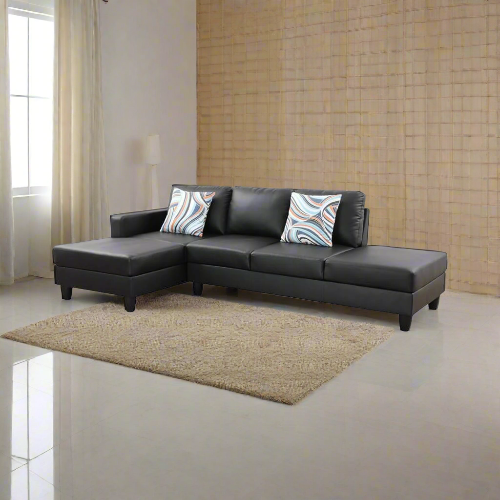 Starhome L Shaped Black Faux Leather @HOG - Home Office Garden Online Marketplace