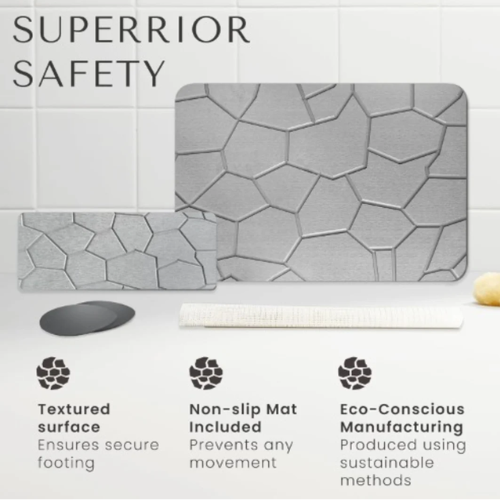 Stone mantle Diatomaceous Stone Mat - Grey - 2pcs @HOG - Home, Office, Garden, Online Marketplace