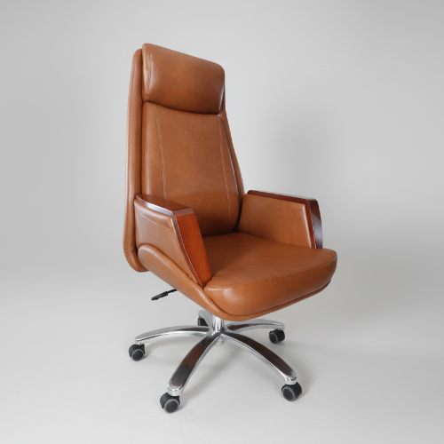 Tan Brown & Chrome High Back Executive Visitors Chair @HOG - Home Office Garden Online Marketplace