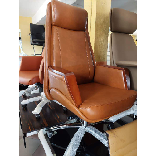 Tan Brown & Chrome High Back Executive Visitors Chair @HOG - Home Office Garden Online Marketplace