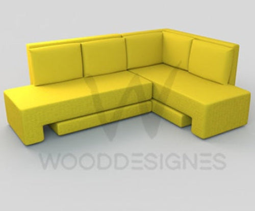 Terry Convertible Sofa (Yellow). @HOG - Home Office Garden Online Marketplace