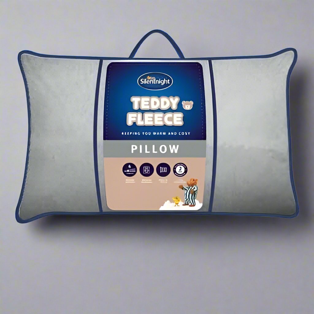 Tesco Silentnight Teddy Pillow - Silver @ HOG