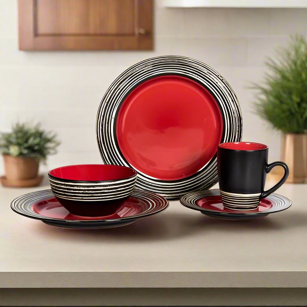 Thomson Tahiti Carmine Stoneware Dinnerware Set - 16pc @ HOG