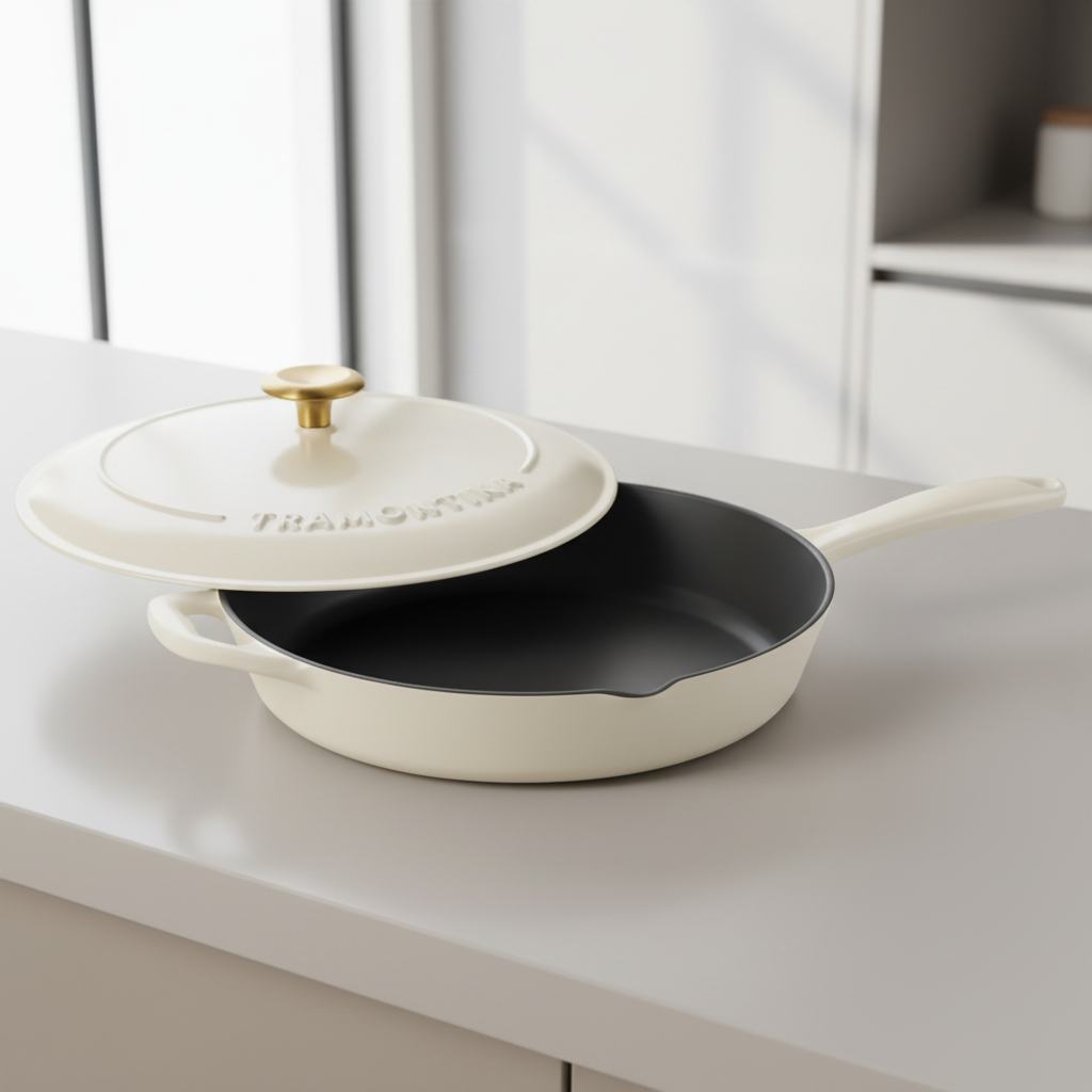 Tramontina Enameled Cast Iron Skillet With Lid 30.48 Cm / 12" @HOG - Home, Office, Garden, Online Marketplace