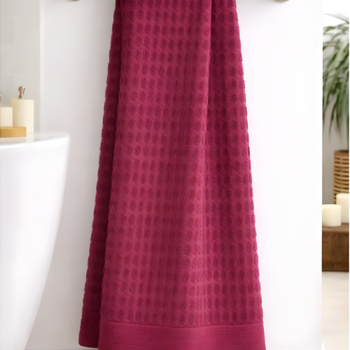 Trident Textured Bath Towel - Red @HOG - Home, Office, Garden, Online Marketplace