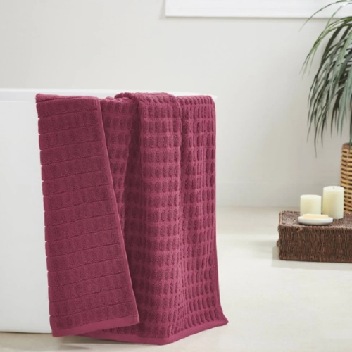 Trident Textured Bath Towel - Red @HOG - Home, Office, Garden, Online Marketplace