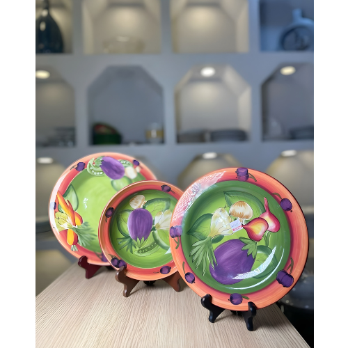 Ceramic Vegetable Plate Set – Set of Three