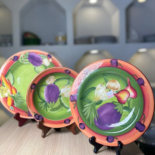 Ceramic Vegetable Plate Set – Set of Three