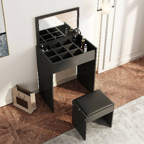 Vanity Makeup Table Set with Flip Top Mirror. @HOG - Home Office Garden Online Marketplace