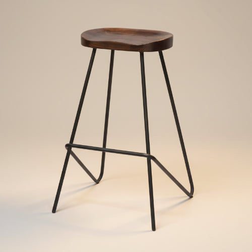 Vintage Graphite Industrial Metal Bar Stool. @HOG - Home Office Garden Online Marketplace