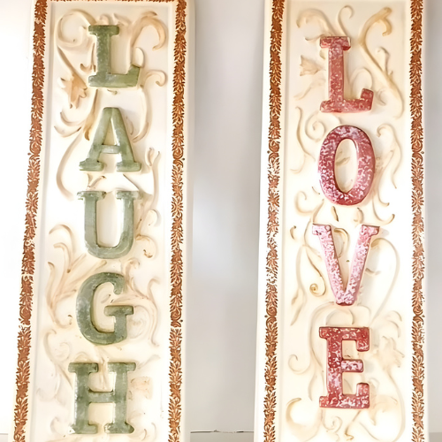 Wall Décor Plaques – “Laugh” & “Love” Embossed Set @HOG - Home, Office, Garden, Online Marketplace