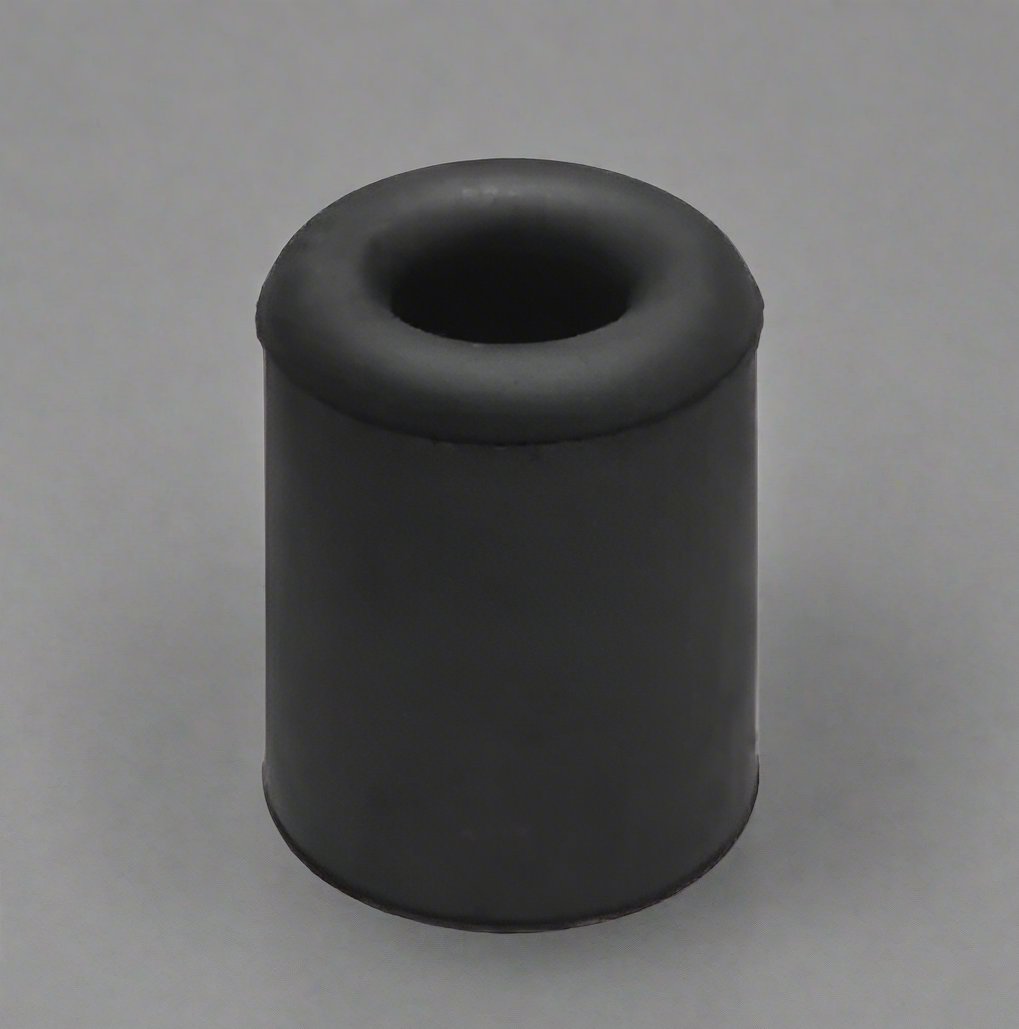 Wall or Floor Mounted Round Rubber Door Stopper - Black @ HOG