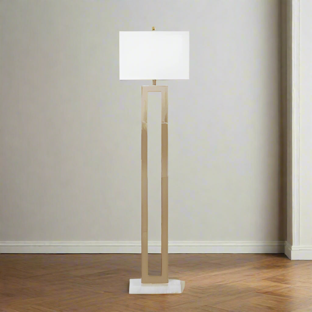 Weston Window Pane Floor Lamp - Brass @HOG