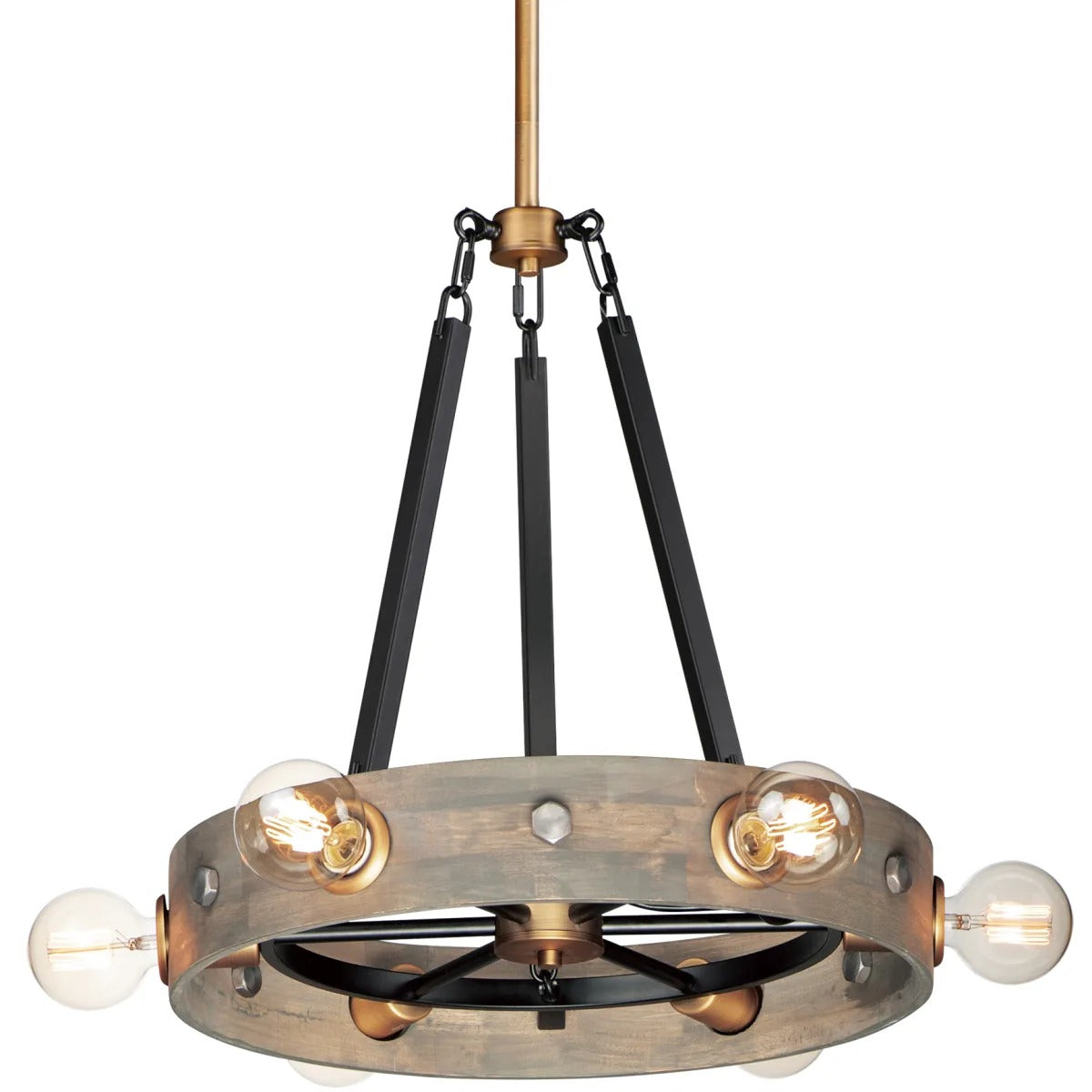 Maxim Round Pendant Ceiling Light - 6 Light - Wood Home Office Garden | HOG-HomeOfficeGarden | HOG-Home.Office.Garden