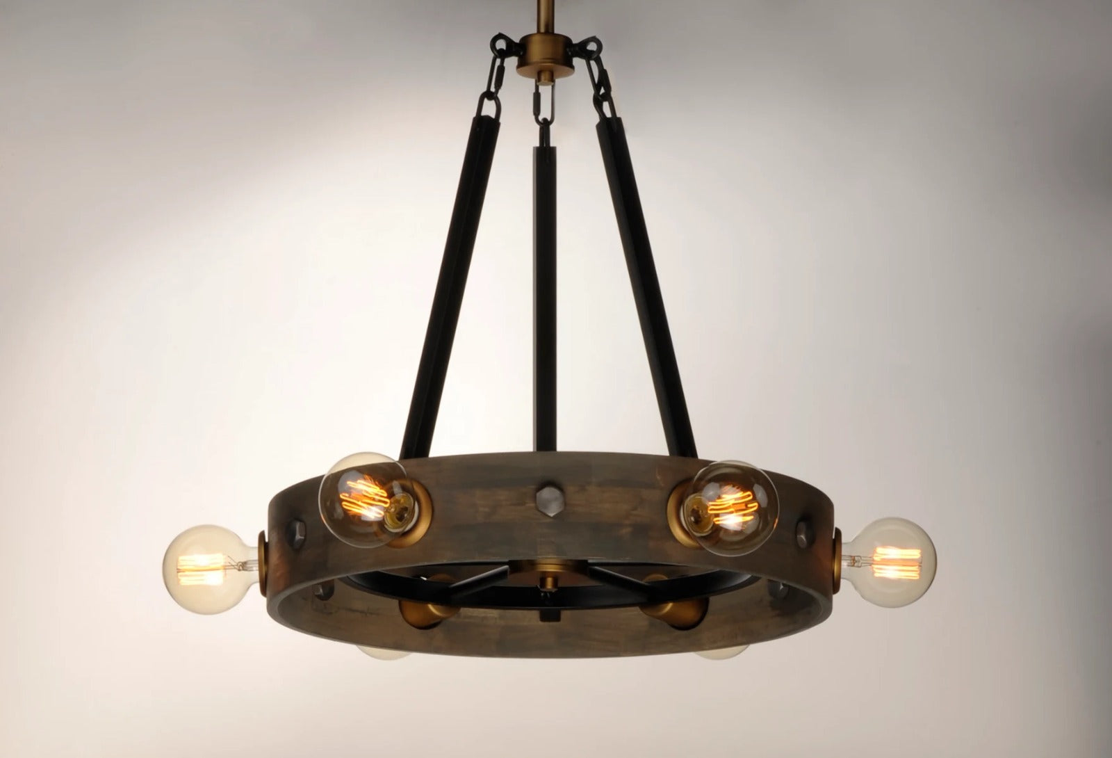 Maxim Round Pendant Ceiling Light - 6 Light - Wood Home Office Garden | HOG-HomeOfficeGarden | HOG-Home.Office.Garden