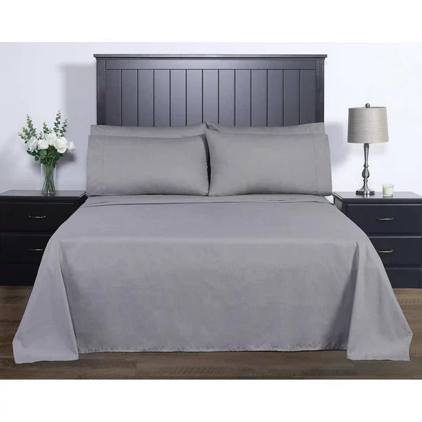 Charisma Microfiber 4 Piece Twin XL Sheet Set - Grey Home Office Garden | HOG-HomeOfficeGarden | HOG-Home.Office.Garden