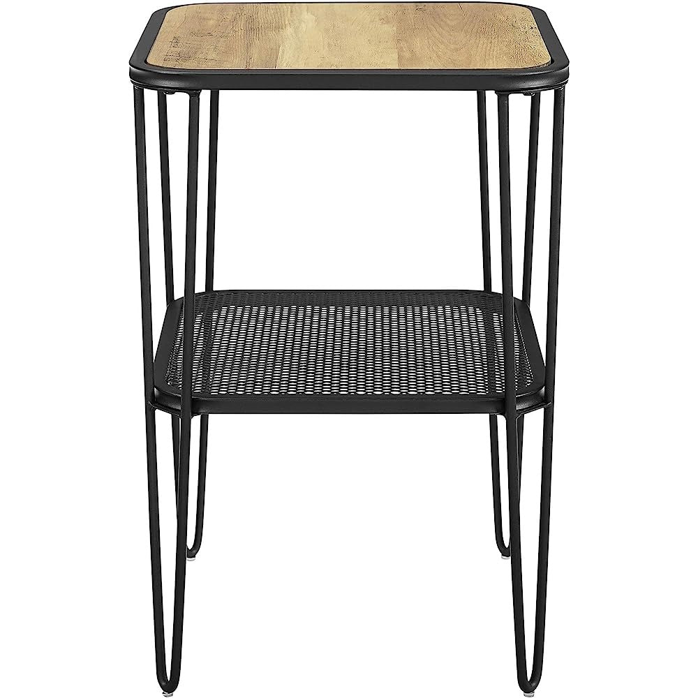 Walker Edison 16” Urban Industrial Mesh Metal Shelf Leg Side Table Home Office Garden | HOG-HomeOfficeGarden | HOG-Home.Office.Garden