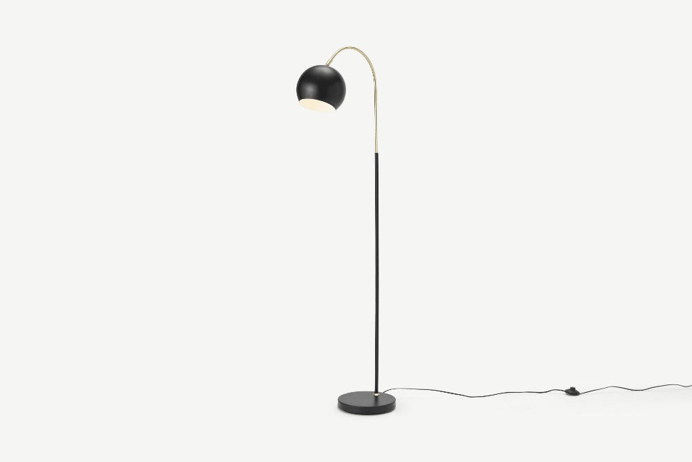 Jak Arch Overrach Floor Lamp Black and Brass
