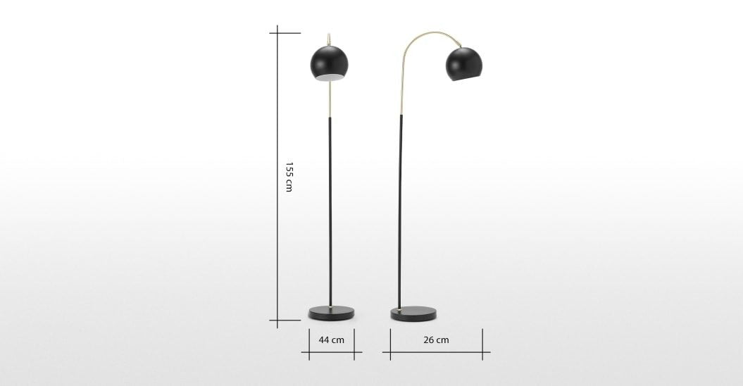 Jak Arch Overrach Floor Lamp Black and Brass
