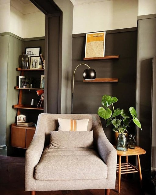 Jak Arch Overrach Floor Lamp Black and Brass