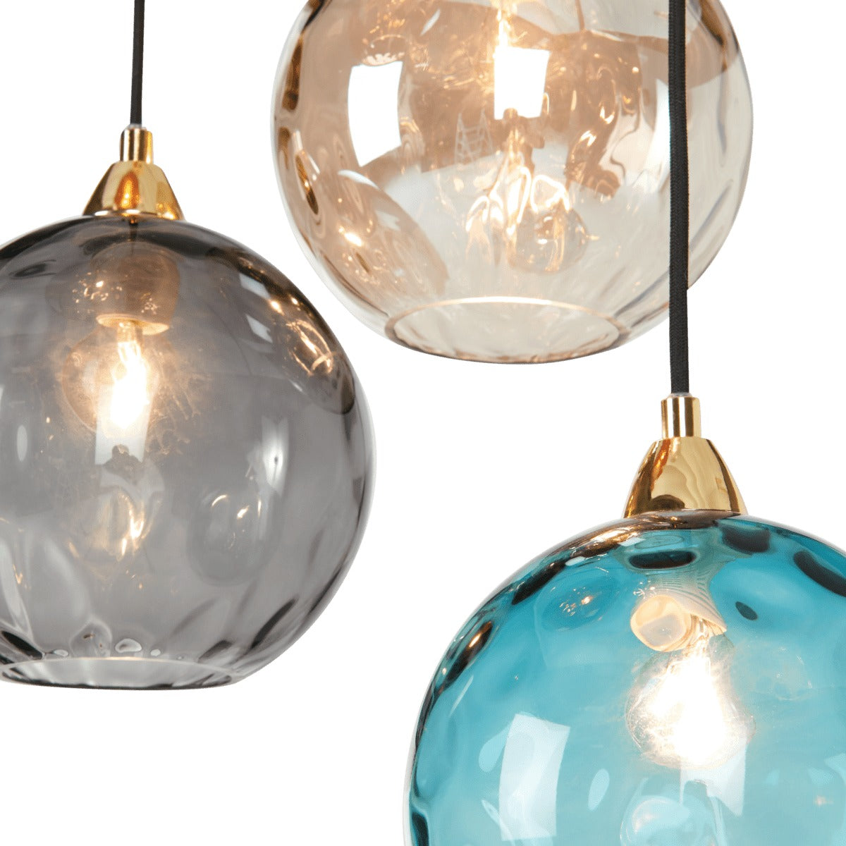 Ilaria Cluster Light Multi Coloured Glass and Brass Home Office Garden | HOG-HomeOfficeGarden | HOG-Home.Office.Garden