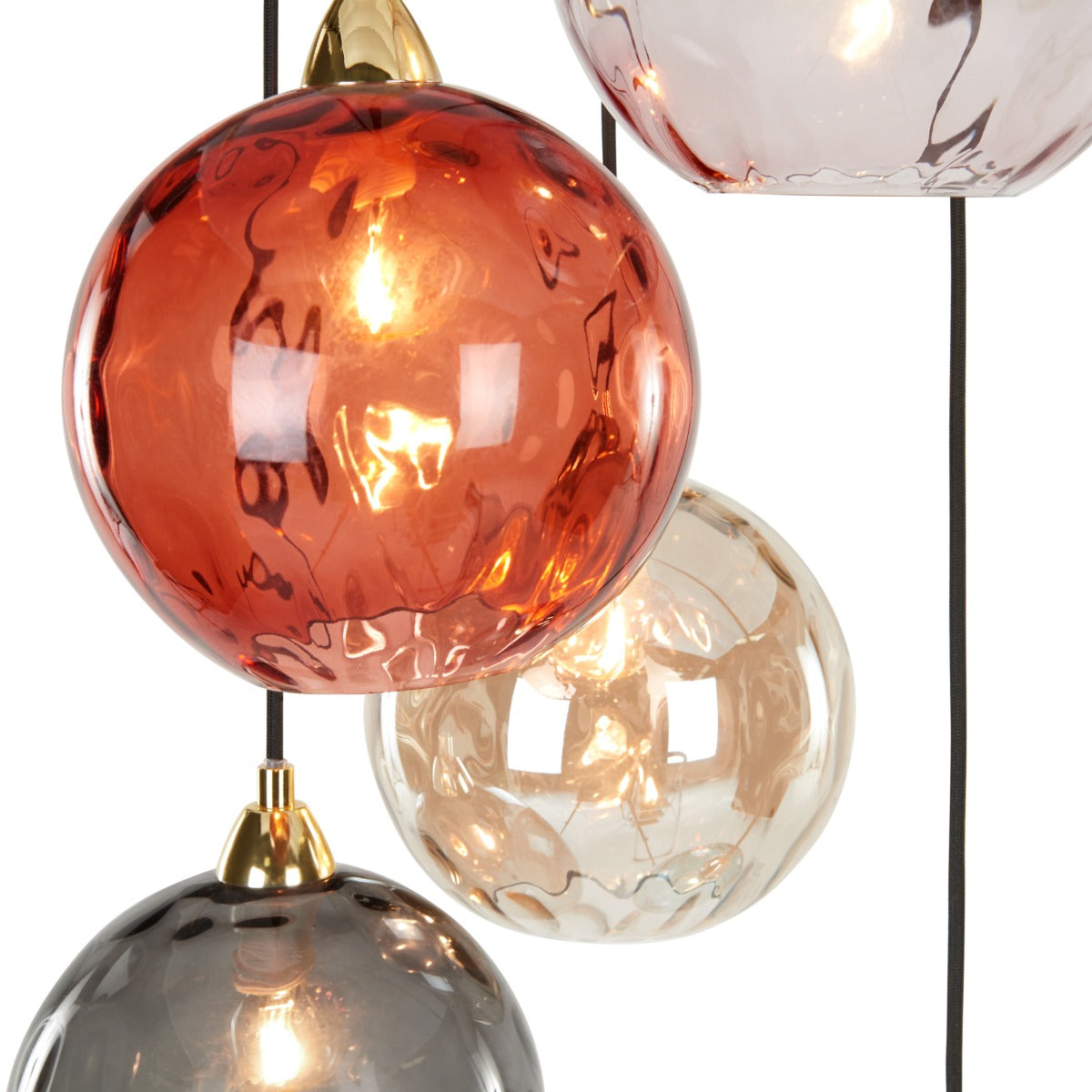 Ilaria Cluster Light Multi Coloured Glass and Brass Home Office Garden | HOG-HomeOfficeGarden | HOG-Home.Office.Garden