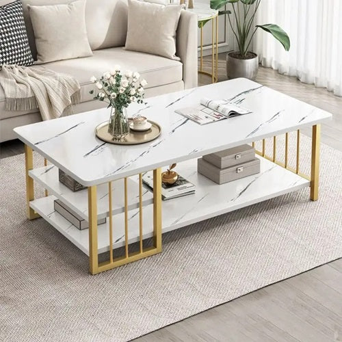 Rectangle Marble Pattern Wood Coffee Table @ HOG Marketplace
