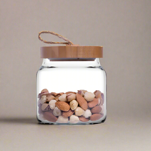 Woody Jar With Bamboo Cover (1pc) 375cc @HOG - Home Office Garden Online Marketplace