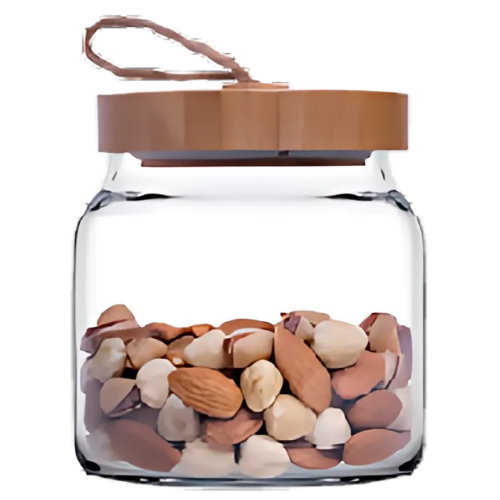 Woody Jar With Bamboo Cover (1pc) 375cc @HOG - Home Office Garden Online Marketplace