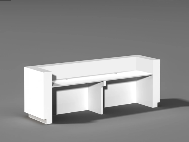 2.4 Meters Modern White Reception Desk with Led Light @ HOG marketplace