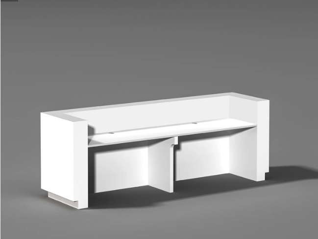 2 Meters Modern White Reception Desk with Led Light @ HOG marketplace