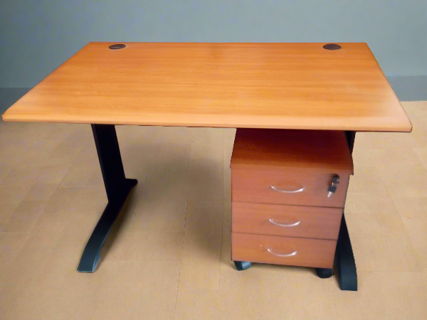 Cherry Desk with mobile drawer pedestal-4feet