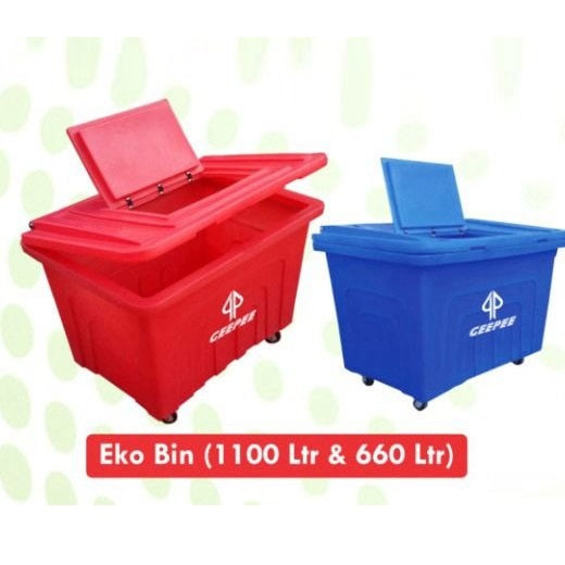 1100 Liti ṣiṣu Wheelie egbin Bin