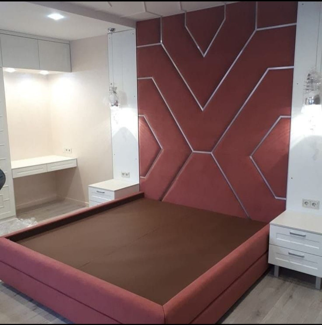 Modern 8ft High Headboard 6x6ft Padded Bed Frame Home Office Garden | HOG-Home Office Garden | online marketplace