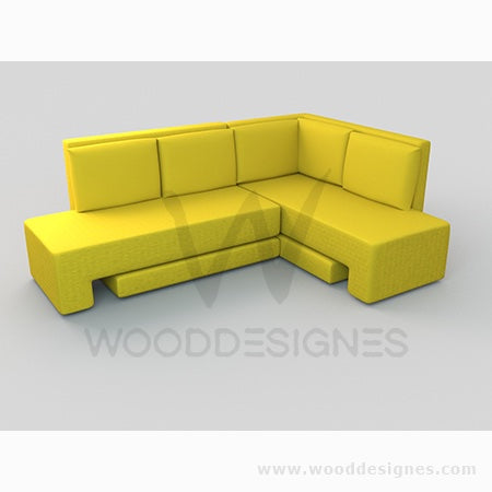 Terry Convertible Sofa (Yellow) Order now at HOG online marketplace