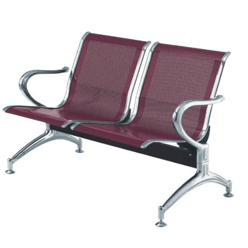 2-Seater Reception (Airport) Metal Bench-Wine. @HOG - Home Office Garden Online Marketplace