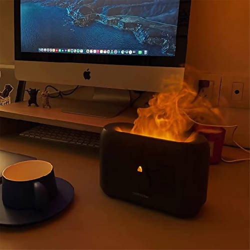 3D Flame Humidifier - 180ml - Grey Home Office Garden | HOG-HomeOfficeGarden | HOG-Home.Office.Garden