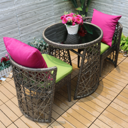 2 Seater Shaggy Round Compact Rattan Bistro Furniture Set. @HOG - Home Office Garden Online Marketplace