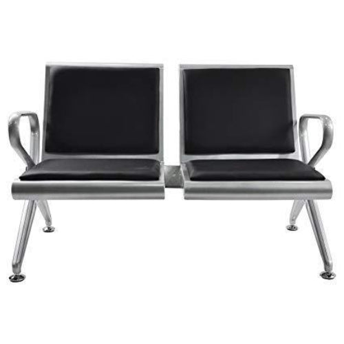 2 Seater Stainless Steel Bench with Fibre Cushion-Black. @HOG - Home Office Garden Online Marketplace