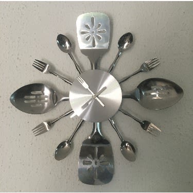 Wall Mounted Kitchen Utensil Clock - 12" Home Office Garden | HOG-HomeOfficeGarden | online marketplace