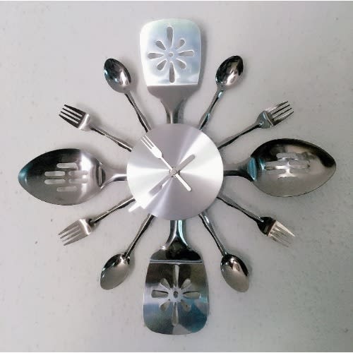 Wall Mounted Kitchen Utensil Clock - 12" Home Office Garden | HOG-HomeOfficeGarden | online marketplace