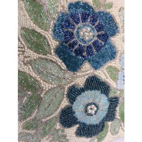 Primrose Vintage Hand-embroidered Beaded Decorative Throw Pillow